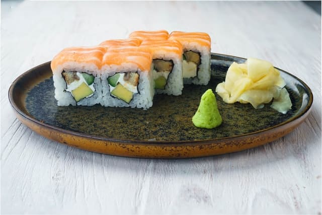 Salmon wrapped avocado