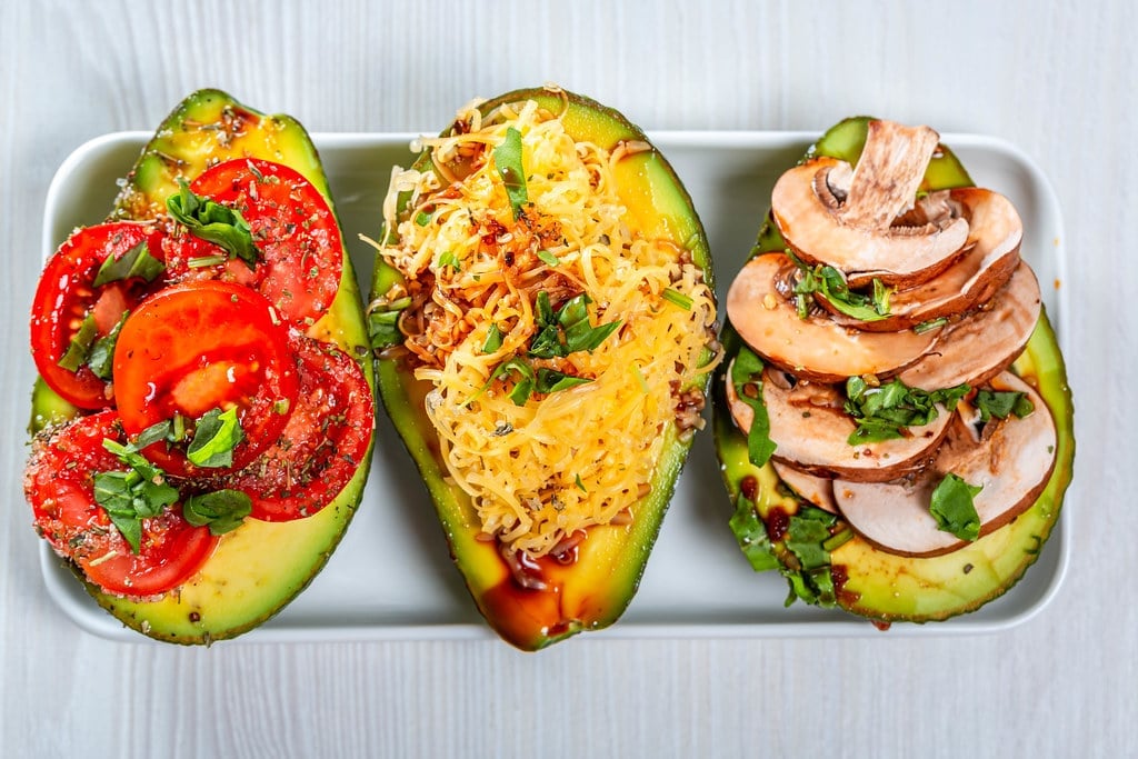low carb pescatarian meal plan - lobster stuffed avocadoes 
