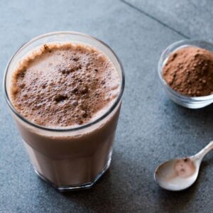 Keto chocolate shake with almond milk