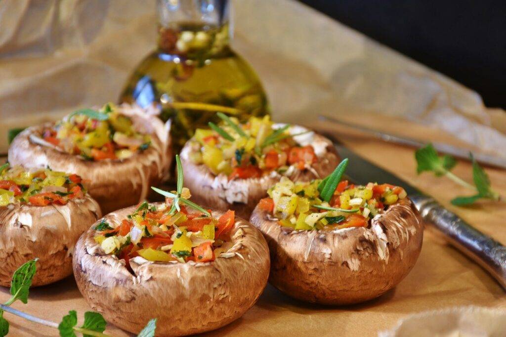 Low carb turkey stuffed mushrooms