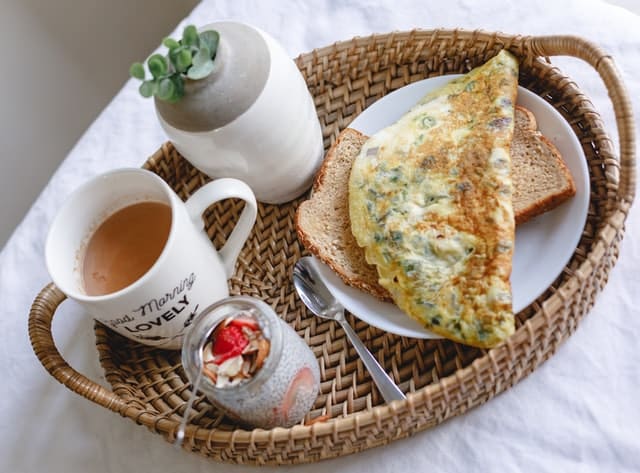 Cheese omelet with chia seeds