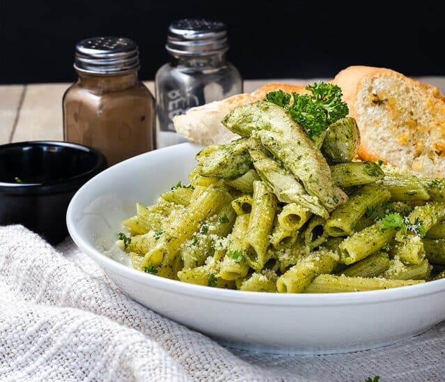 Chicken Pesto Pasta with Tomatoes