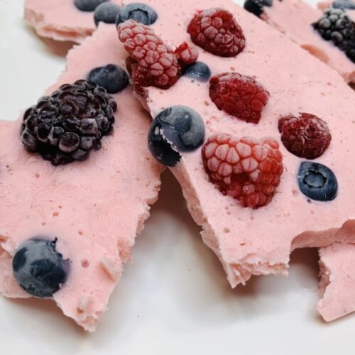 Sugar Free Frozen Yogurt Berries Bark