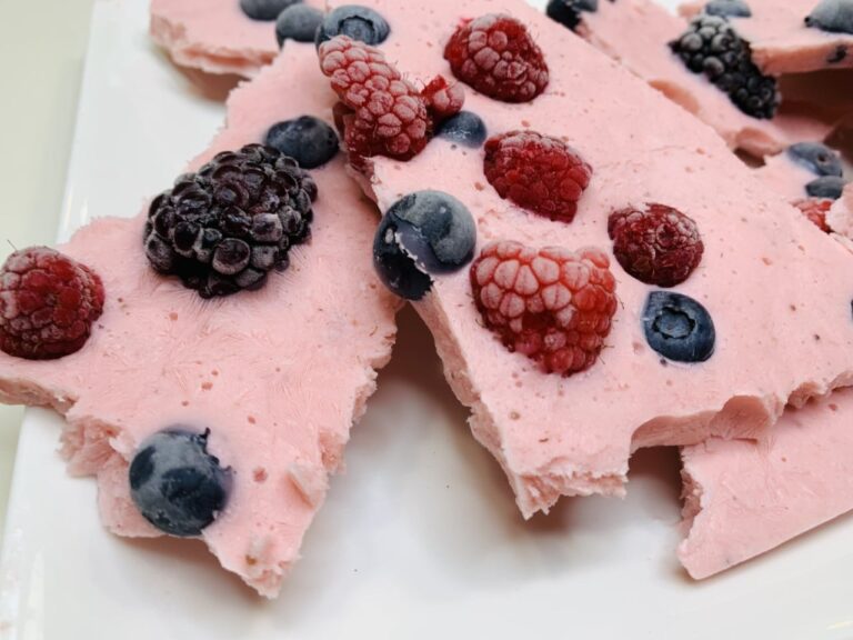 Sugar Free Frozen Yogurt Berries Bark