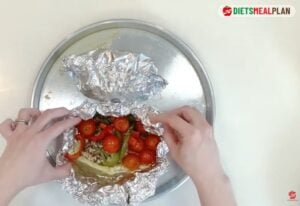 Baked Chicken and Vegetables Recipe (BRAT Diet Dinner-Open a foil packet to check for doneness