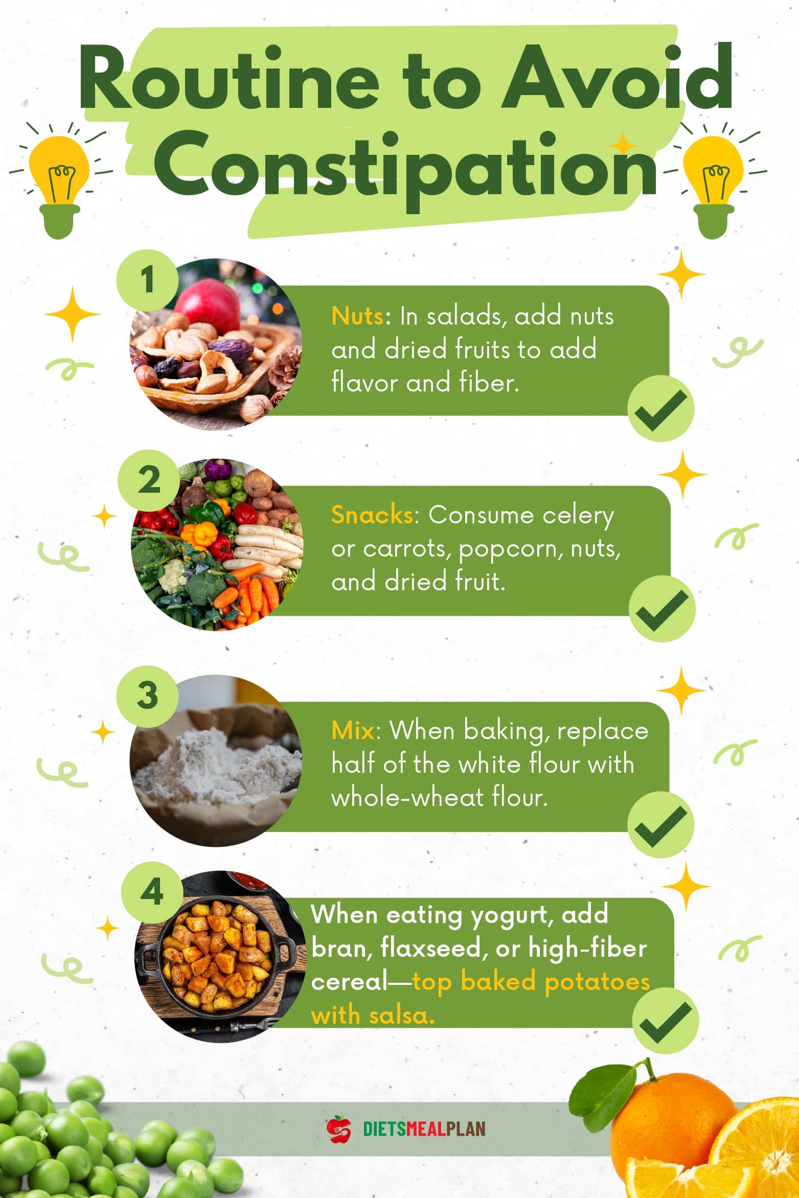 High Fiber Foods For Constipation Diets Meal Plan