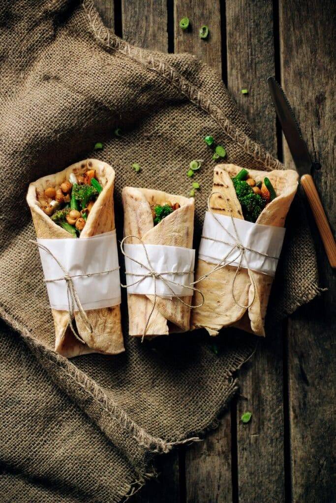 High protein chickpea wrap