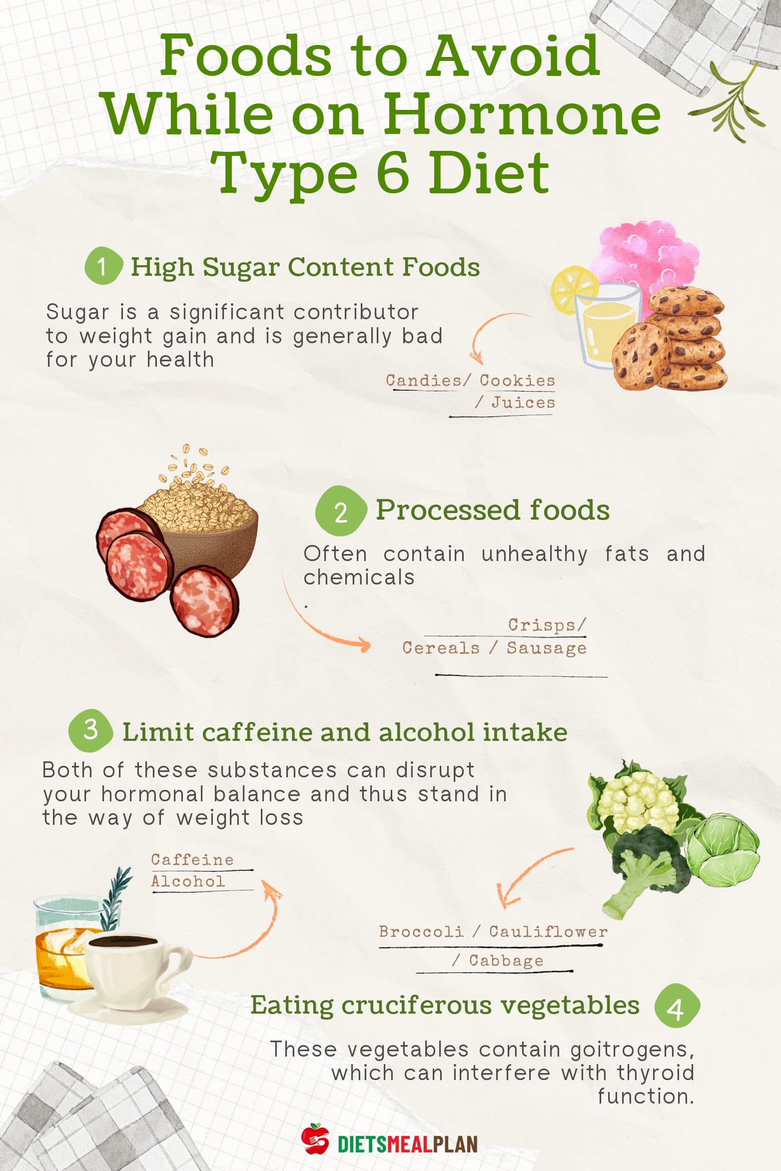 Hormone Type 6 Diet Plan 7 Days Printable PDF 