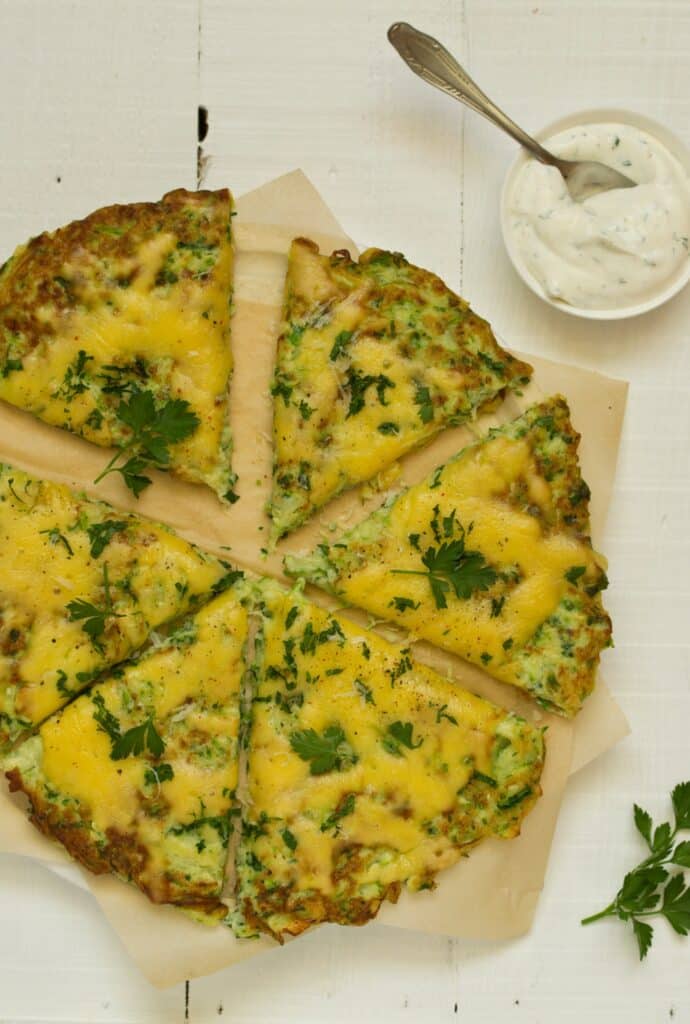Pan Fried Zucchini Pizza