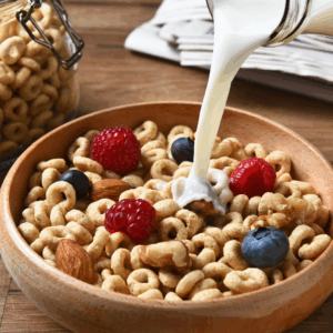 Stylized food chart listing BRAT diet items: bananas, rice, applesauce, and toast.
