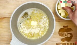 Baked Beurre Blanc Salmon Recipe - Sauce-prep-butter