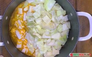 Cabbage Soup Diet Recipe - add the chopped cabbage
