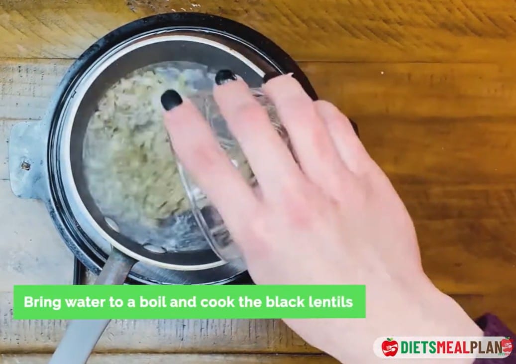 Vegan Mexican Burrito Recipe - Bring to a gentle boil and cook the black lentils