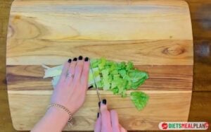 Vegan Mexican Burrito Recipe - Slice the lettuce lengthwise into thin ribbons