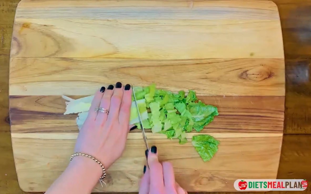 Vegan Mexican Burrito Recipe - Slice the lettuce lengthwise into thin ribbons